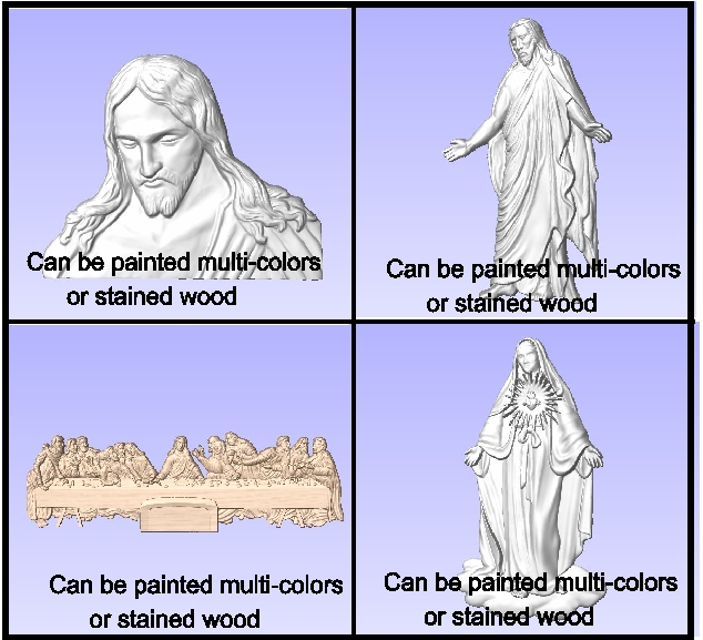 D13402 - Examples of Carved Sculptures for Christian Plaques