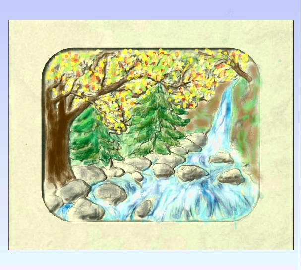 M2987 - Carved Woodland Scene, Painted Enamels