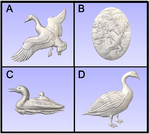 M22911- Carved Canadian Geese and Loon