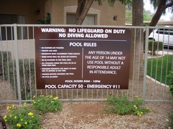 Pool Rules Sign