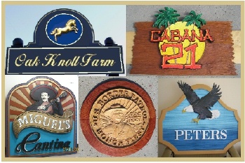 Carved Wood and hdu Signs