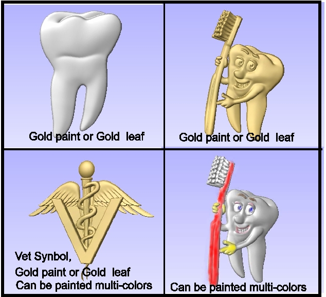 B11390 - Examples of Carved Art for Dentist and Veterinarian Signs
