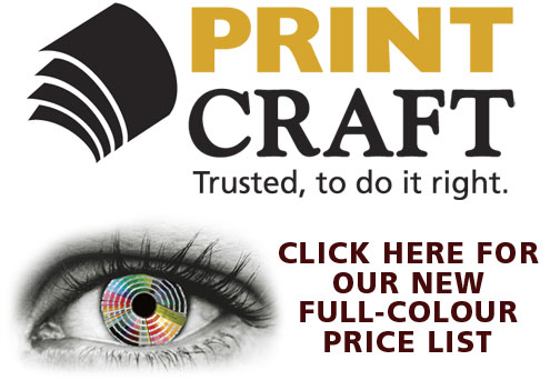 PrintCraft full colour price list for printing