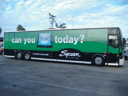 Sycuan Casino Bus Wrap Green