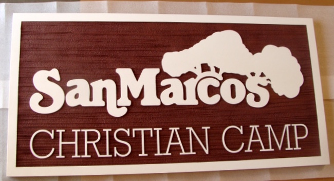 G16315- Christian Church Camp Wooden Sign