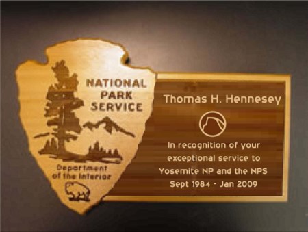 U30429 - National Park Service (NPS) Arrow Personalized Service Carved Wood Wall Plaque