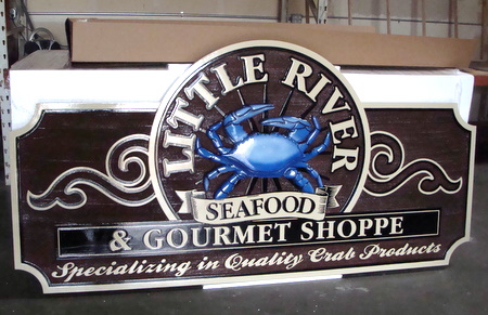 M5003 - Large Carved 3D Seafood Restaurant Sign