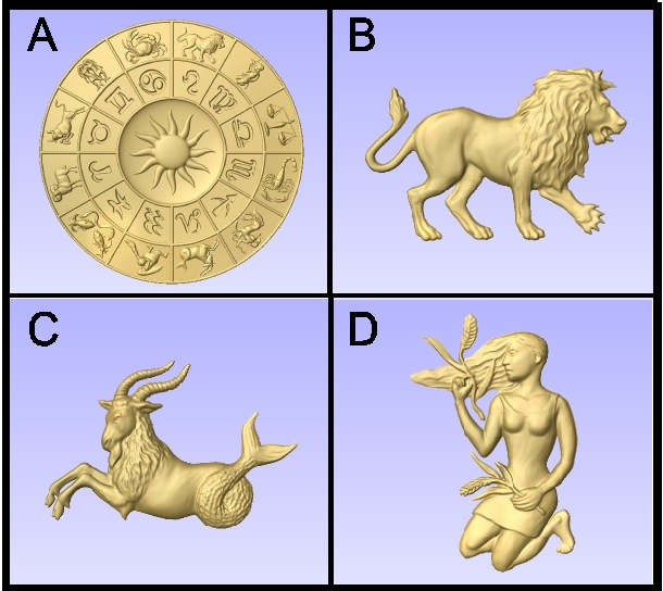 N23902 - Carved Zodiac Symbols