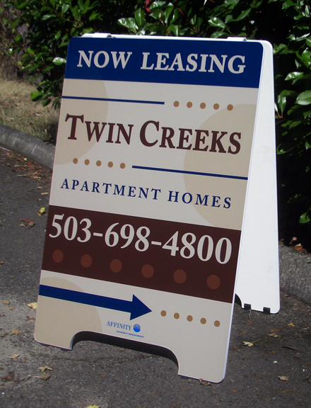 Twin Creeks A-board Sign
