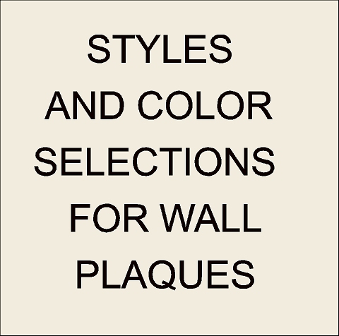 X33001 - Wall Plaque Style and Color Selection Summary