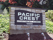 Pacific Crest Apts Monument Sign