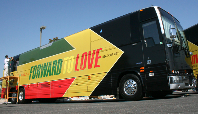Ziggy Marley bus wrap