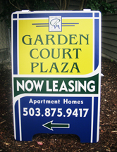 Garden Court Plaza A-board