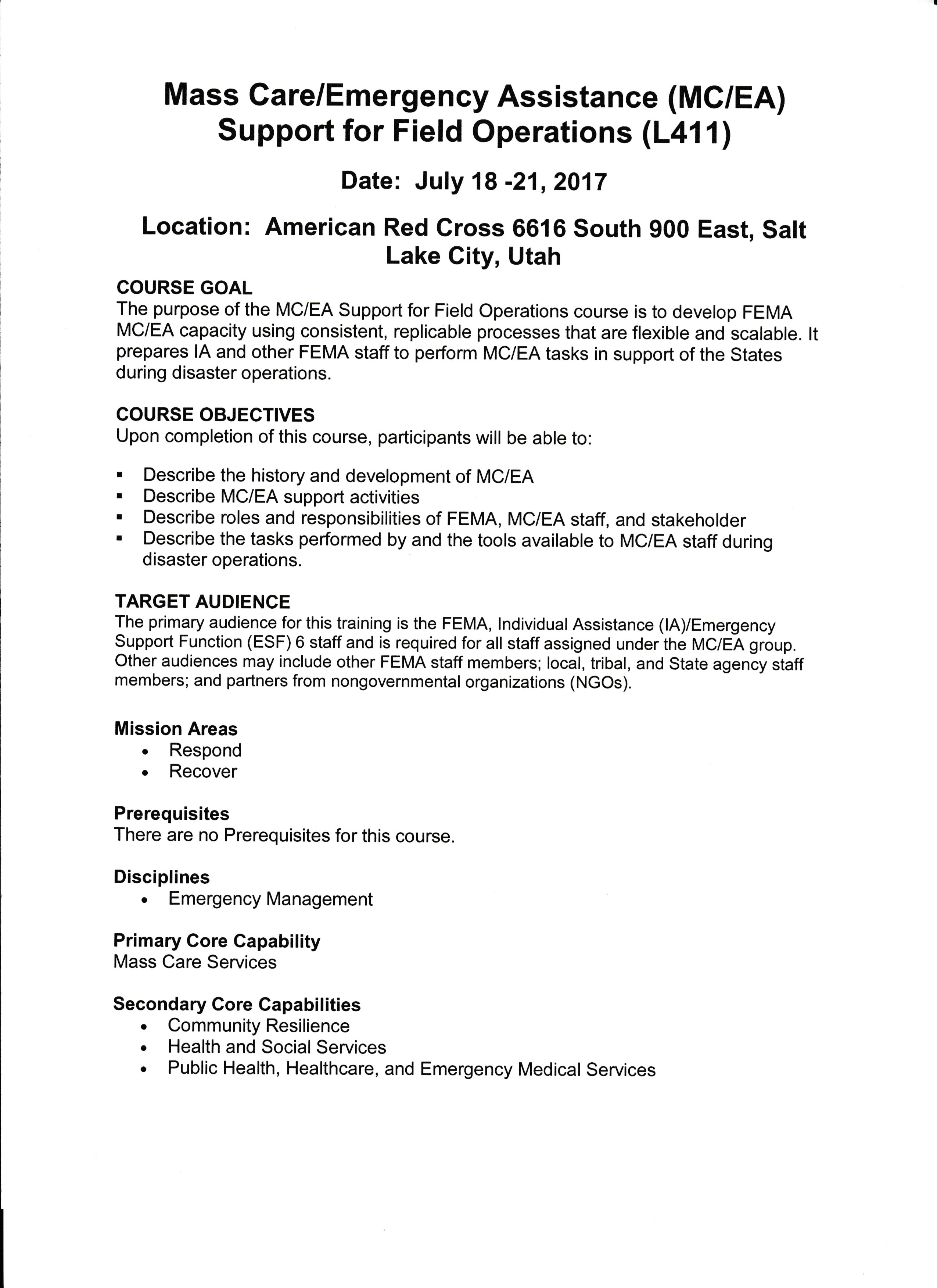 Mass Care Emergency Assistance