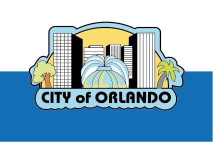 X33126 - Carved Wood Wall Plaque of the Flag of the City of Orlando, Florida