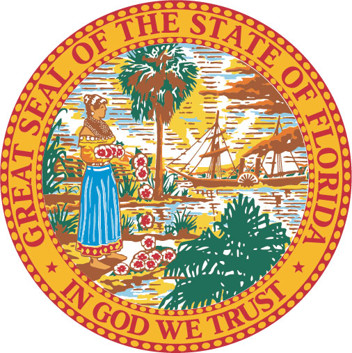 W32110 - Great Seal of Florida Wooden Plaque