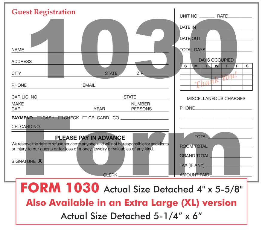 Registration Forms; Guest Registration Forms