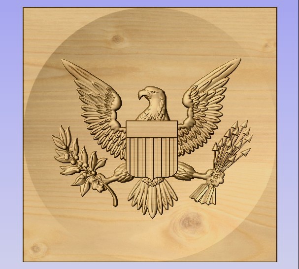 M3960 - Carved Maple American Eagle Emblem