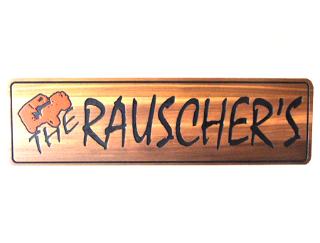 M22219- Rustic Cedar Address Sign, with Off-the-Road Vehicle