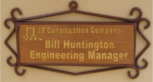 M4010  Door Nameplate  with optional wrought iron frame