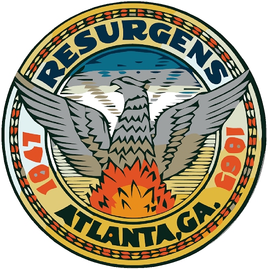 X33010 -  Carved Wood Wall Plaque of the Seal of the City of Atlanta 