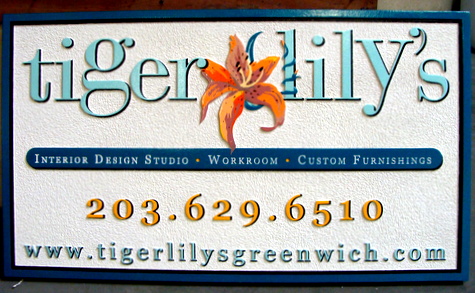 SA28361 - Carved and Sandblasted Sign for  Interior Decorating Store