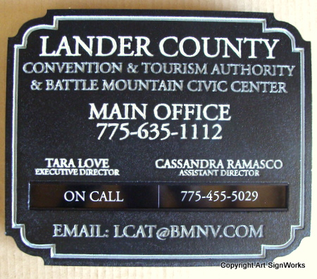 F15047 - Convention, Tourism &amp; Civic Center Sign with Replaceable Plaques