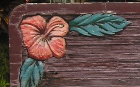 M8275- Carved Art Sculpture on a Sandblasted Wood Sign 