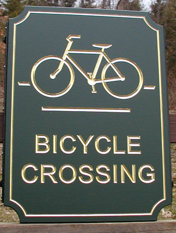 H17290 - Bicycle Crossing Sign (Raised Text)