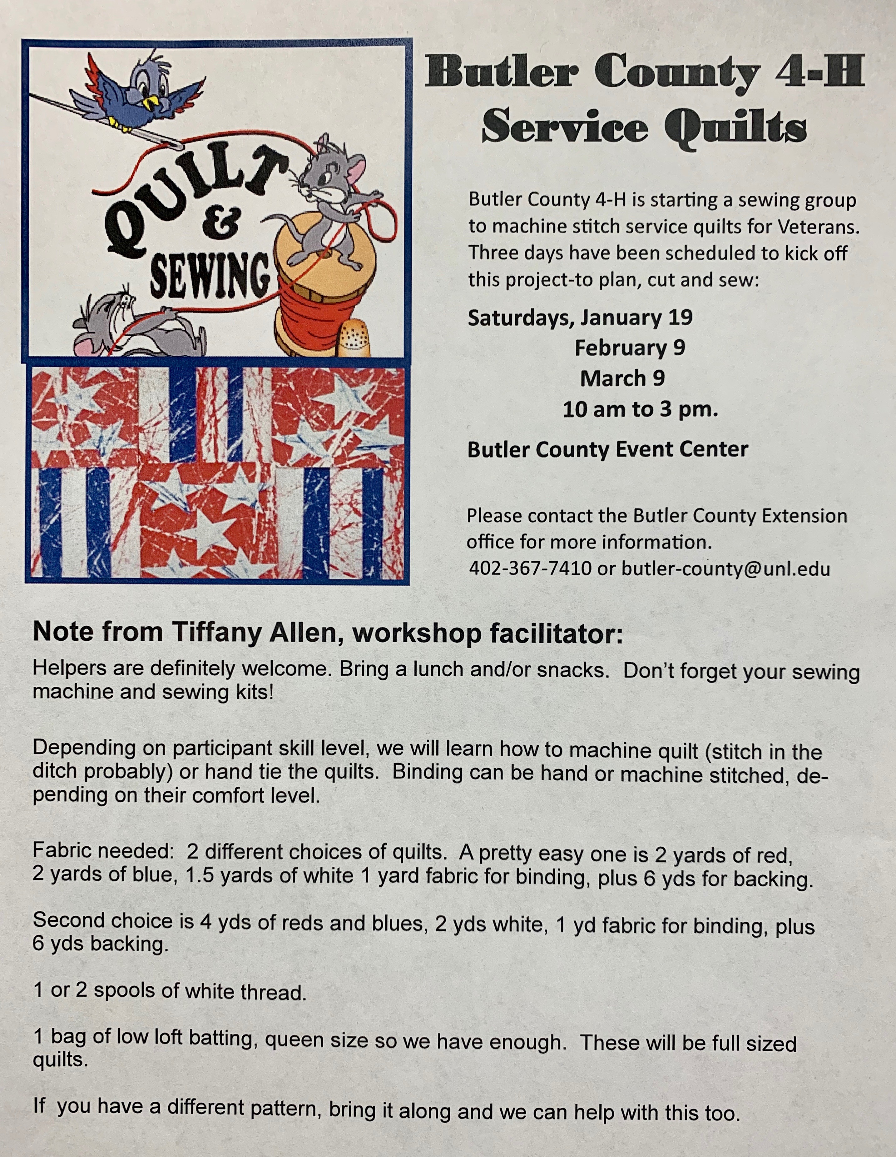 Butler County 4-H Service Quilts