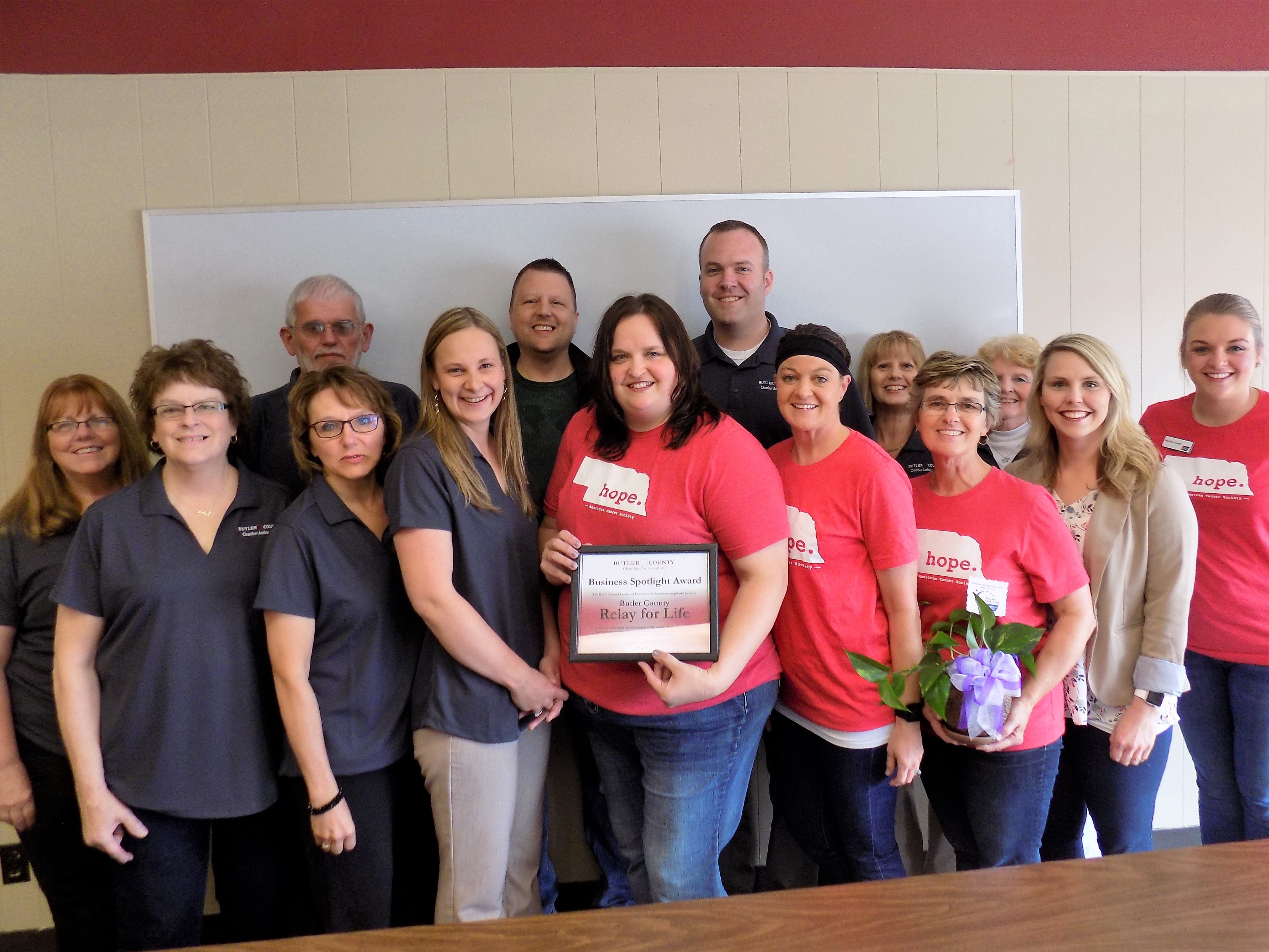 Butler County Relay for Life Recieves Chamber Ambassadors Business Spotlight for May 2017