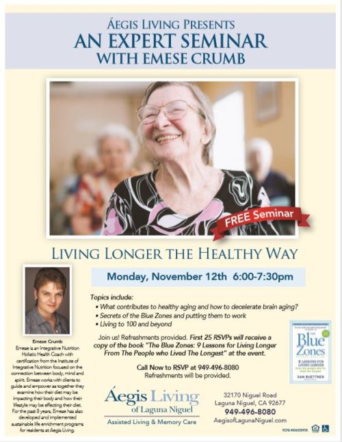 Living Longer the Healthy Way Seminar