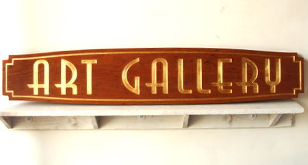 M3001 - Elegant Mahogany and Gold-Leaf-Gilded Art Gallery Sign