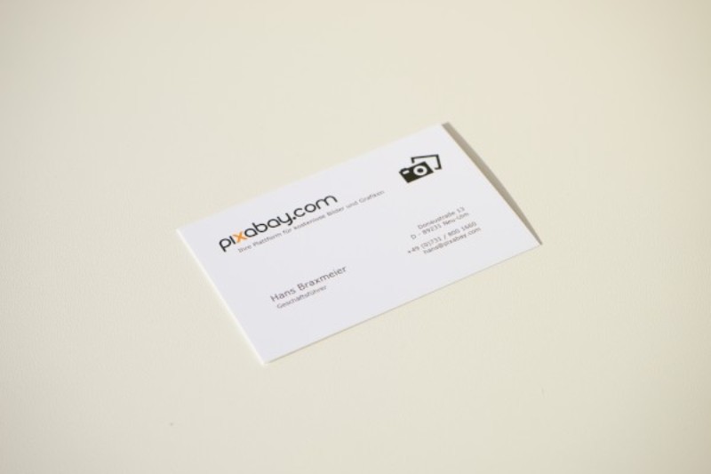 pixabay business card with clean white space