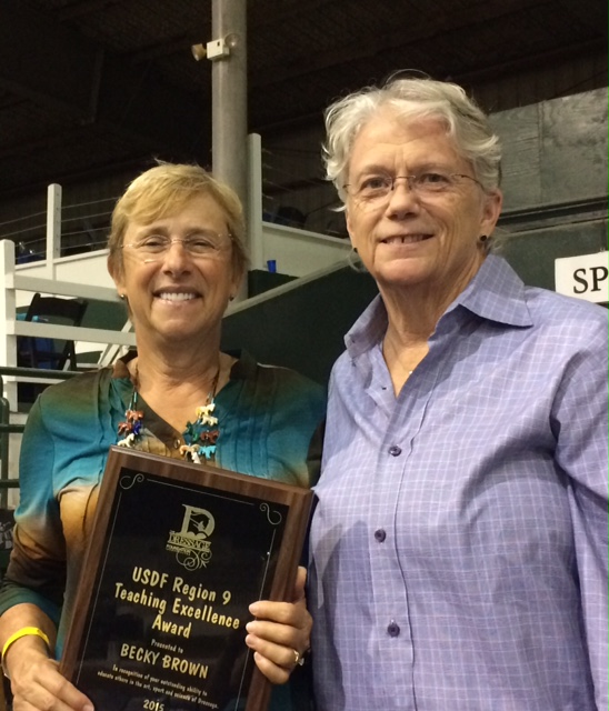 Becky Brown Awarded TDF’s 2015 USDF Region 9 Teaching Excellence Award