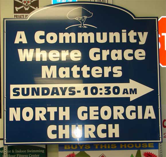 Aluminum Sign with Break-away post