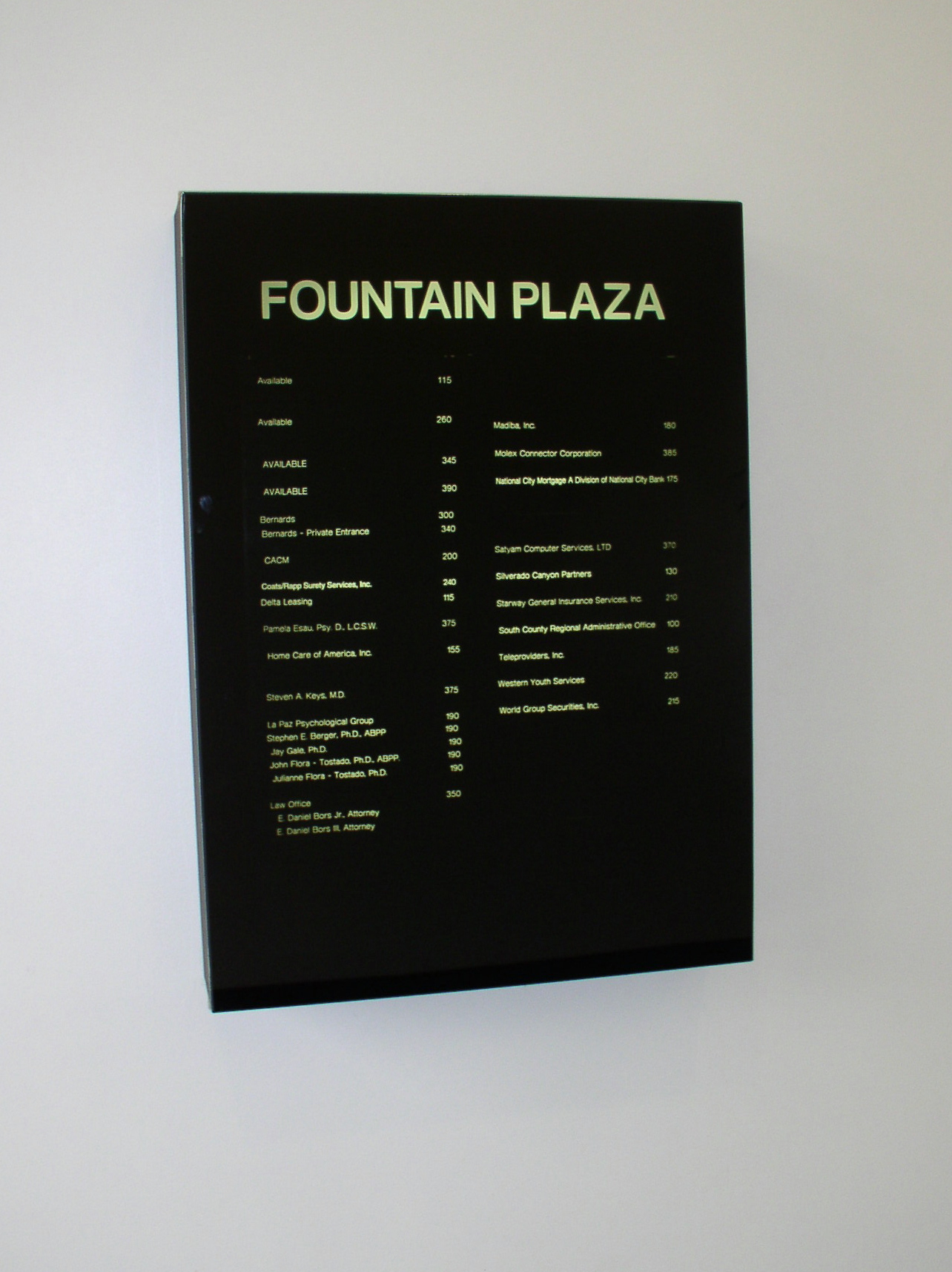 Backlit | Rear Illuminated Directory