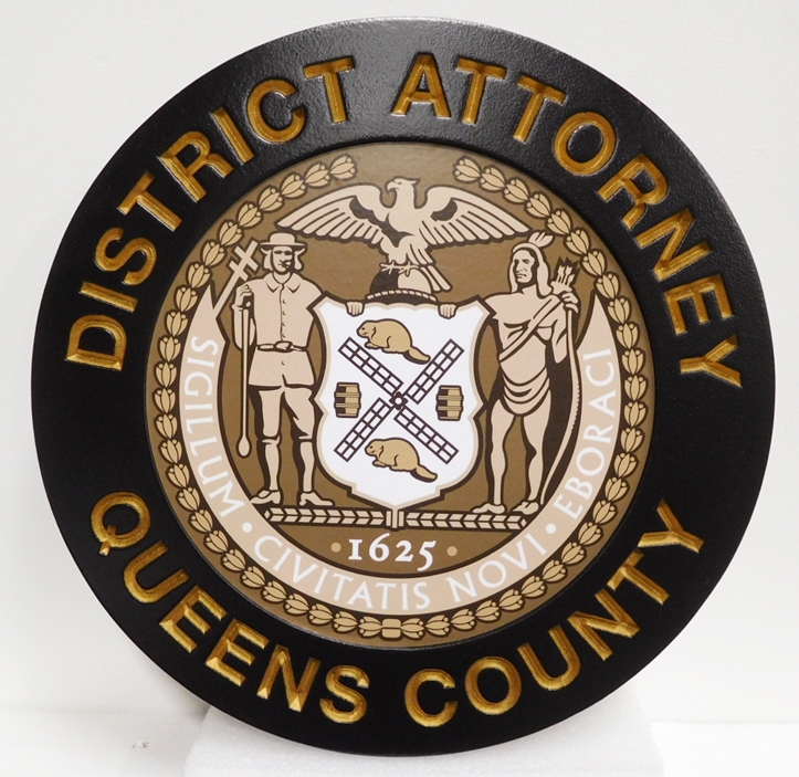 cp-1495 - carved plaque of the seal of02the district attorney of