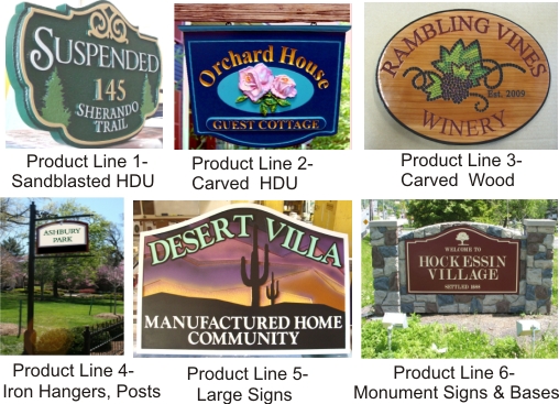 Artsignworks makes wood and HDU signs and wrought iron hangers