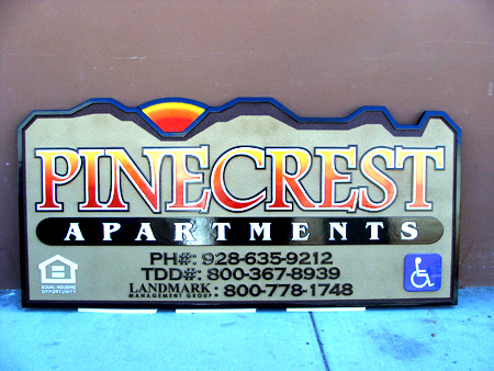 M8089 - Apartment Entrance Sign, Carved and Sandblasted HDU