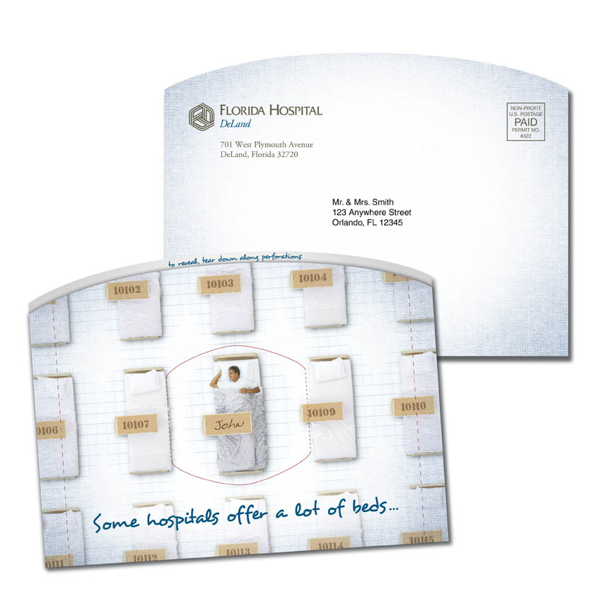 Direct Mail Postcard with Perforated Opening