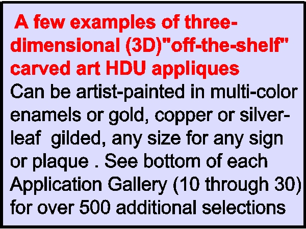 M2984 - Examples of hdu 3D carvings for Product Line 2