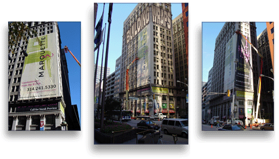 Banners, Vinyl Mesh for Wrapping Buildings