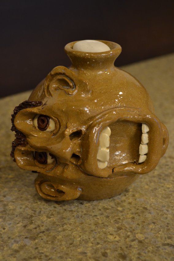 Oil Lamp Face Jug