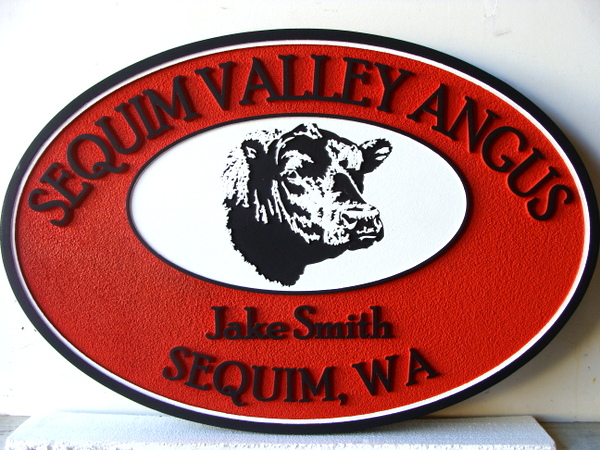 O24012 - Sandblasted Angus Ranch Sign