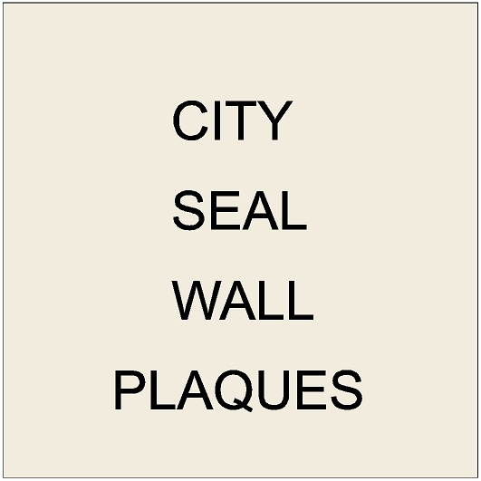 X33005  - Carved Wood Wall Plaques of City Seals and Emblems