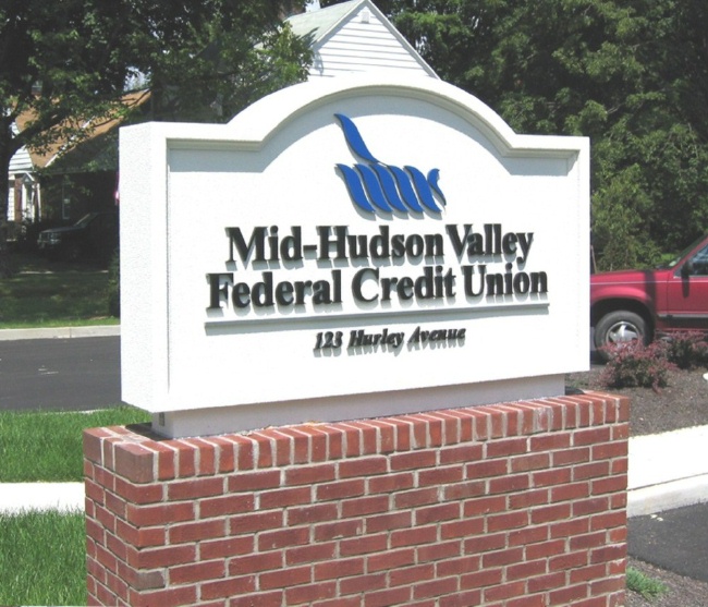 C12204 - Federal Credit Union Monument Sign on Brick Base