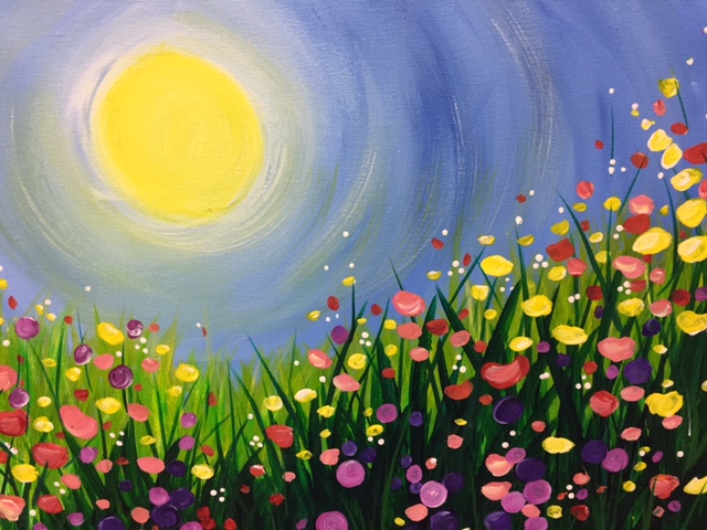 Spring Wildflowers Corks and Canvas Class with Linda Anderson