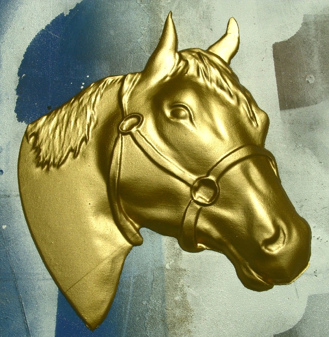 P25845 - Carved Quarterhorse Head, Gold-Leaf Gilded