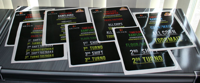 Mission Foods Time Clock Signs